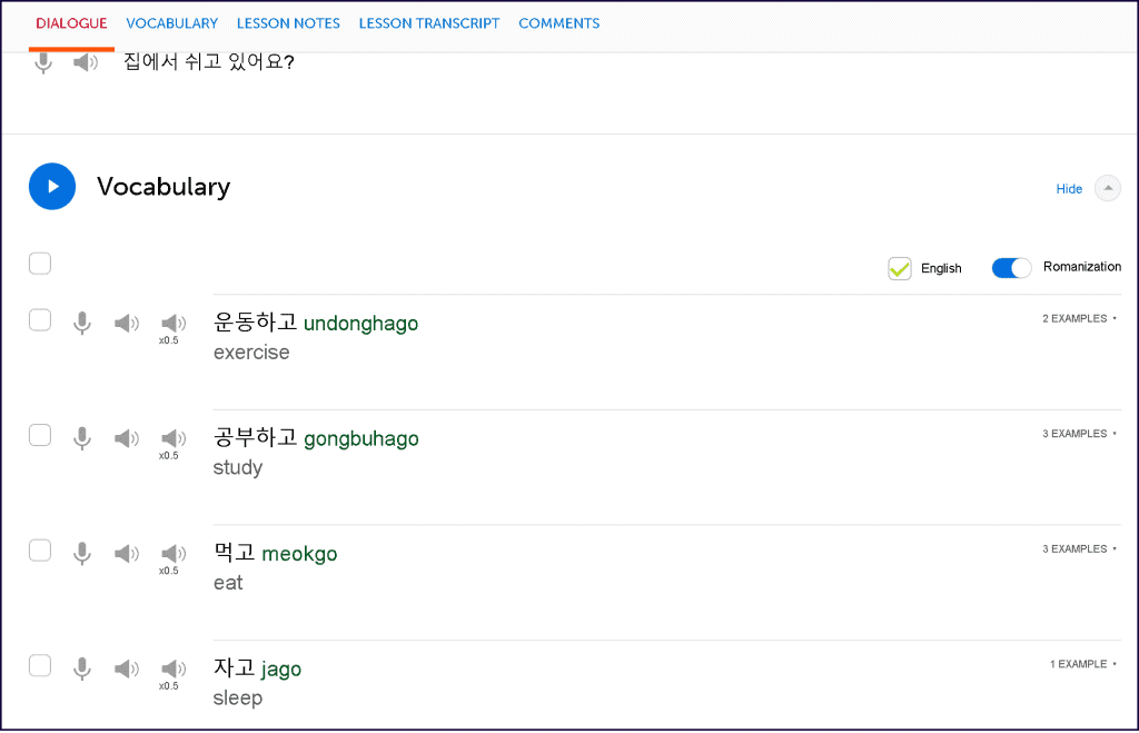 KoreanClass101-Review-vocabulary-lesson